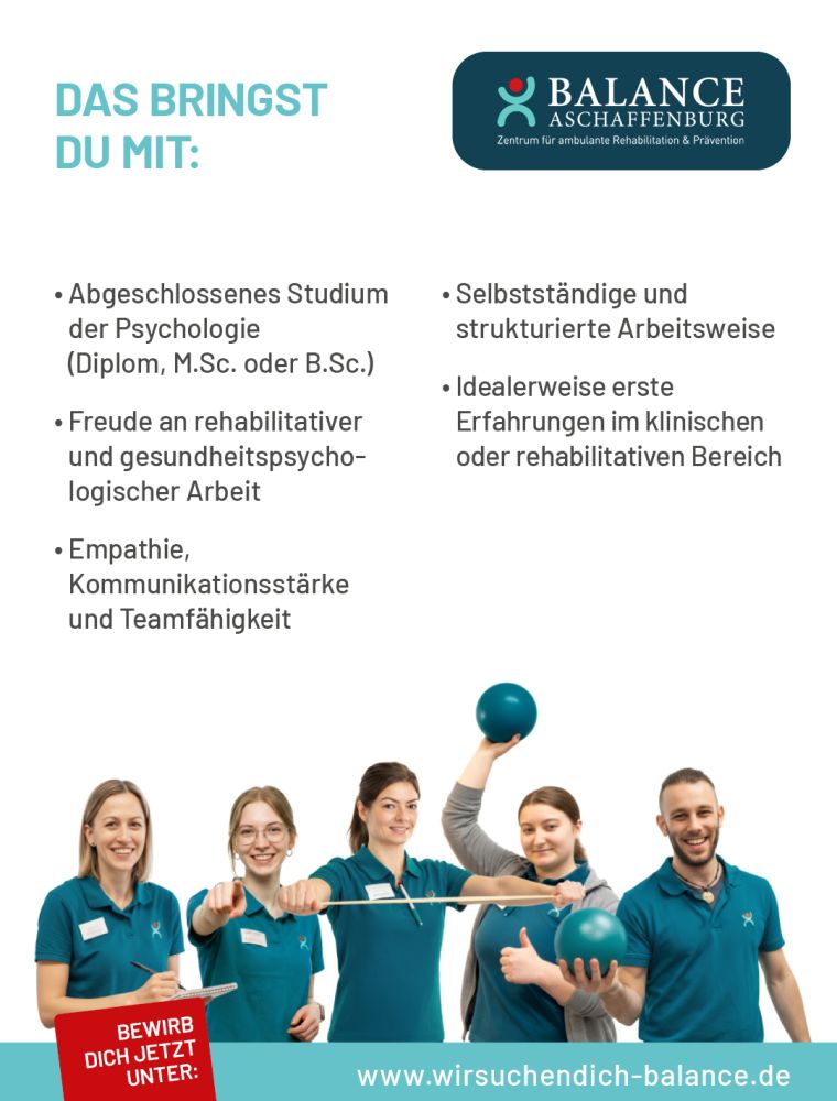 Psychologe (m/w/d) bei Balance Aschaffenburg